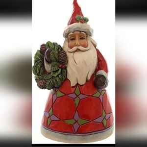 Jim shore rare Santa with wreath Christmas figurine